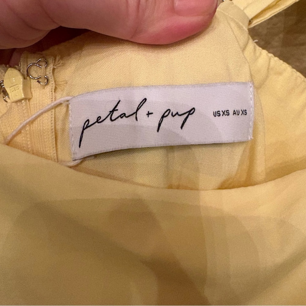 NWT~PETAL & PUP Yellow Sleeveless Dixie Scalloped Cutout Maxi Dress Size XS - Picture 7 of 9
